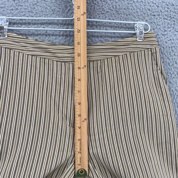 Chicos Pants Womens 0.5 US 6 Brown Striped Stretch Wide Leg Stretch Capri Casual - Picture 9 of 12